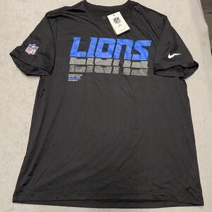 Nike Detroit Lions Team Issued T Shirt Mens XL Black NFL Team Apparel NEW